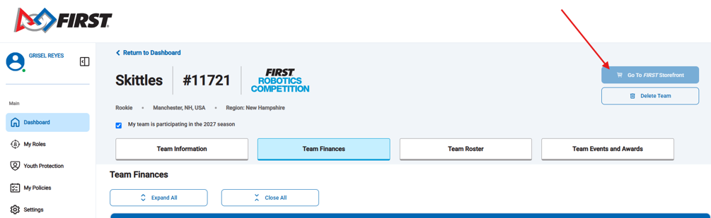 その他 Payment first How do I make a credit card payment via the FIRST Dashboard?