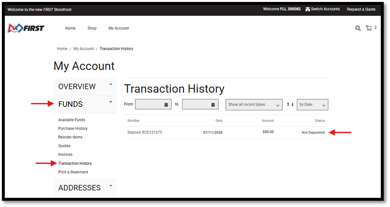 How do I make a partial credit card payment via the FIRST Dashboard?